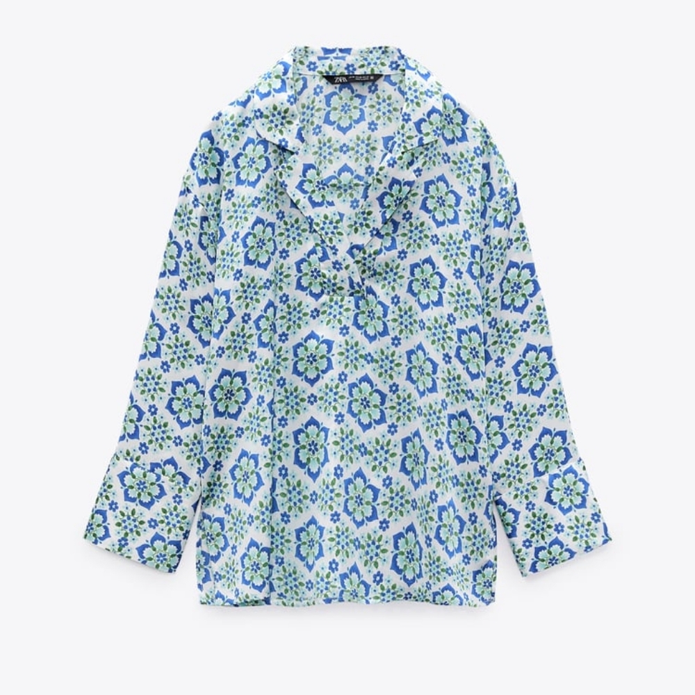ZARA LIMITED EDITION PRINTED SATIN SHIRT - Picture 6 of 11